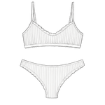 Conjunto de lencería de bambú artesanal personalizado Camila CTG con diseño de encaje y tejido orgánico.