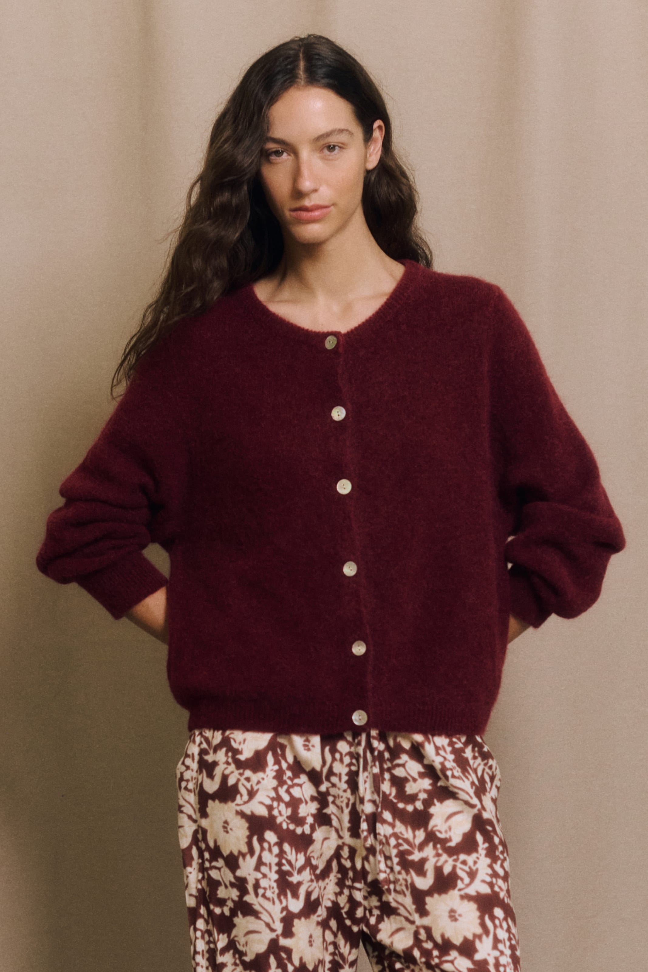POLARIS WINE CARDIGAN